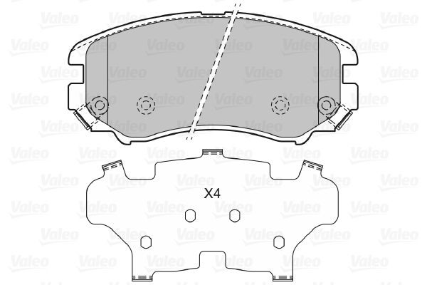 Stabdžių trinkelių rinkinys, diskinis stabdys VALEO 598744