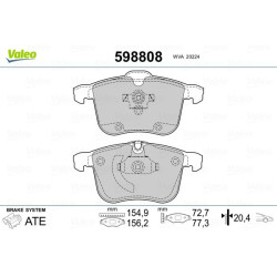 Stabdžių trinkelių rinkinys, diskinis stabdys VALEO 598808