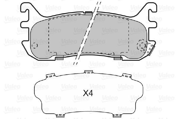 Stabdžių trinkelių rinkinys, diskinis stabdys VALEO 598835