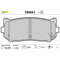 Stabdžių trinkelių rinkinys, diskinis stabdys VALEO 598841