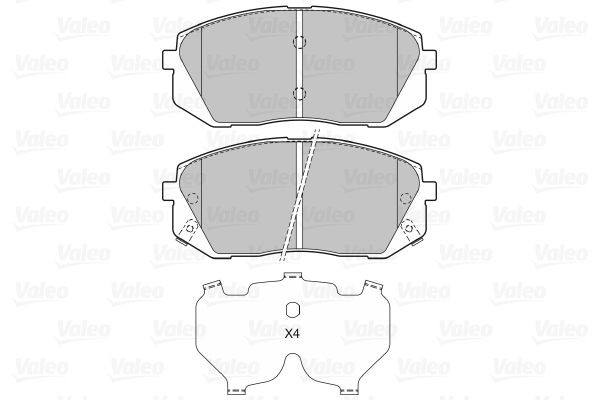 Stabdžių trinkelių rinkinys, diskinis stabdys VALEO 598934
