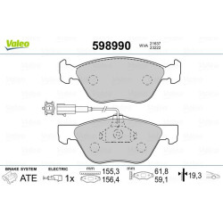 Stabdžių trinkelių rinkinys, diskinis stabdys VALEO 598990