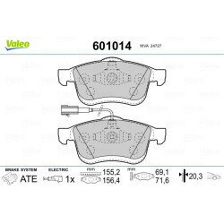 Stabdžių trinkelių rinkinys, diskinis stabdys VALEO 601014
