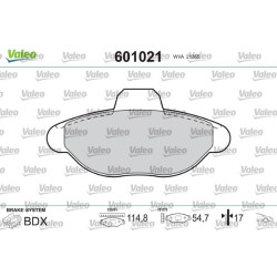 Stabdžių trinkelių rinkinys, diskinis stabdys VALEO 601021