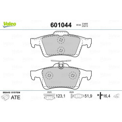 Stabdžių trinkelių rinkinys, diskinis stabdys VALEO 601044