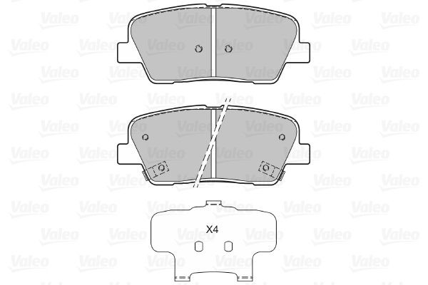 Stabdžių trinkelių rinkinys, diskinis stabdys VALEO 601134