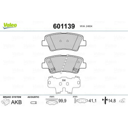 Stabdžių trinkelių rinkinys, diskinis stabdys VALEO 601139