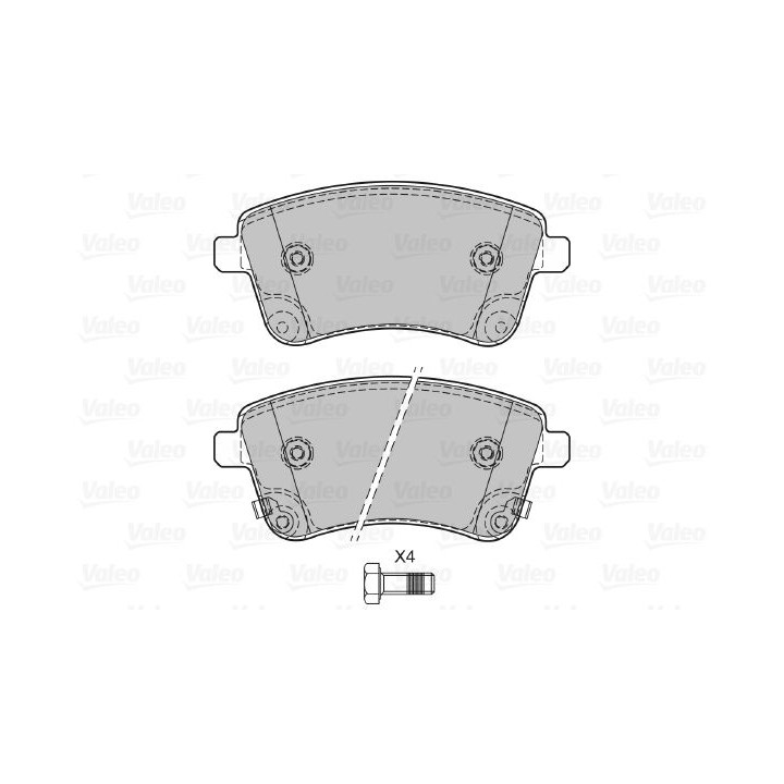Stabdžių trinkelių rinkinys, diskinis stabdys VALEO 601141