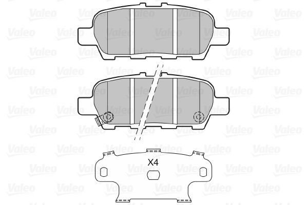 Stabdžių trinkelių rinkinys, diskinis stabdys VALEO 601148