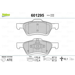 Stabdžių trinkelių rinkinys, diskinis stabdys VALEO 601295