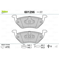 Stabdžių trinkelių rinkinys, diskinis stabdys VALEO 601296