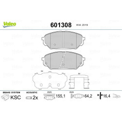 Stabdžių trinkelių rinkinys, diskinis stabdys VALEO 601308