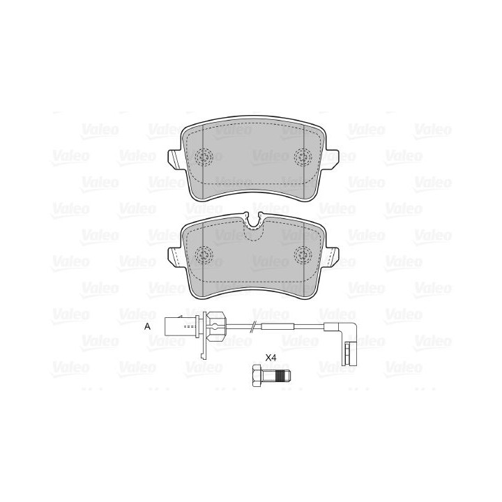 Stabdžių trinkelių rinkinys, diskinis stabdys VALEO 601325