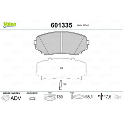 Stabdžių trinkelių rinkinys, diskinis stabdys VALEO 601335