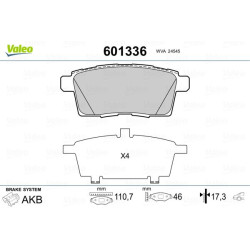 Stabdžių trinkelių rinkinys, diskinis stabdys VALEO 601336