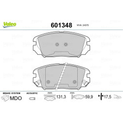 Stabdžių trinkelių rinkinys, diskinis stabdys VALEO 601348