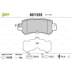 Stabdžių trinkelių rinkinys, diskinis stabdys VALEO 601355