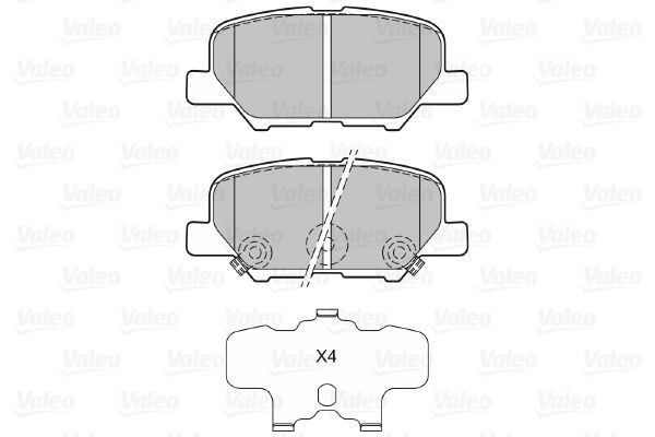 Stabdžių trinkelių rinkinys, diskinis stabdys VALEO 601361