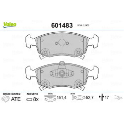 Stabdžių trinkelių rinkinys, diskinis stabdys VALEO 601483