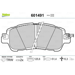 Stabdžių trinkelių rinkinys, diskinis stabdys VALEO 601491