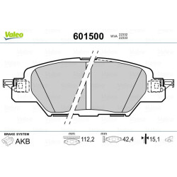 Stabdžių trinkelių rinkinys, diskinis stabdys VALEO 601500