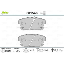 Stabdžių trinkelių rinkinys, diskinis stabdys VALEO 601546