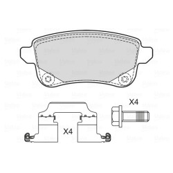 Stabdžių trinkelių rinkinys, diskinis stabdys VALEO 601706