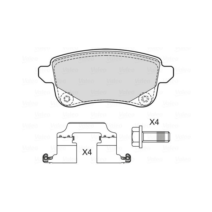 Stabdžių trinkelių rinkinys, diskinis stabdys VALEO 601706