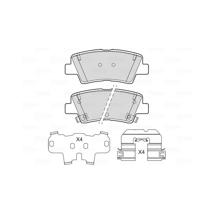 Stabdžių trinkelių rinkinys, diskinis stabdys VALEO 601718