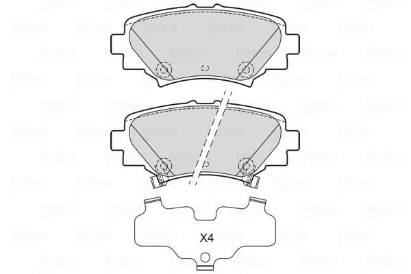 Stabdžių trinkelių rinkinys, diskinis stabdys VALEO 601736