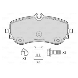 Stabdžių trinkelių rinkinys, diskinis stabdys VALEO 601741