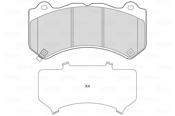 Stabdžių trinkelių rinkinys, diskinis stabdys VALEO 601751