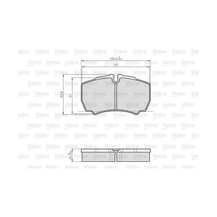 Stabdžių trinkelių rinkinys, diskinis stabdys VALEO 872123