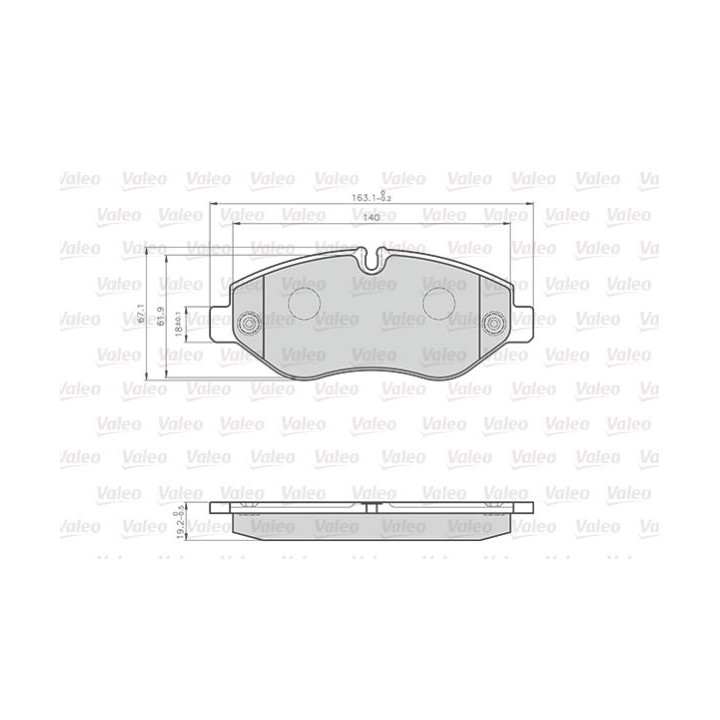 Stabdžių trinkelių rinkinys, diskinis stabdys VALEO 872229