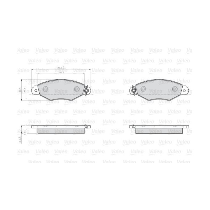 Stabdžių trinkelių rinkinys, diskinis stabdys VALEO 872807