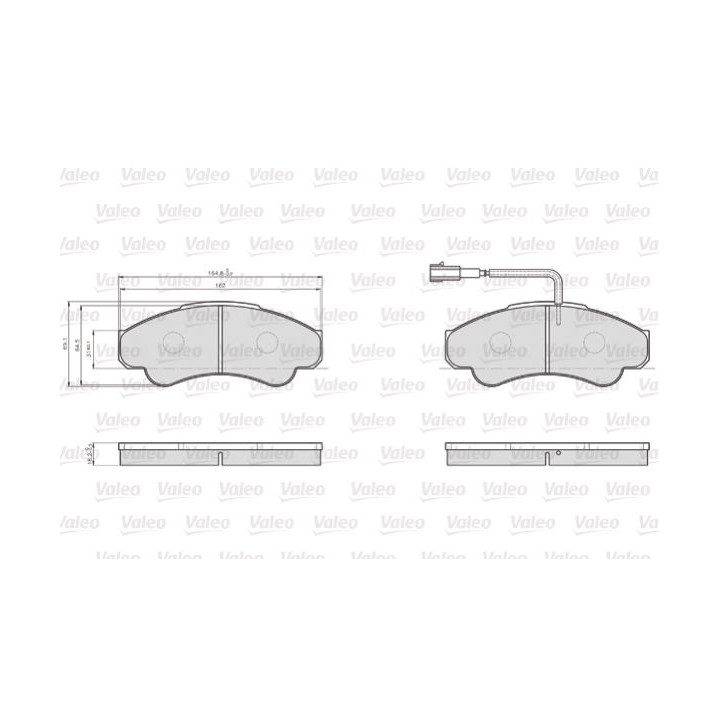 Stabdžių trinkelių rinkinys, diskinis stabdys VALEO 872919