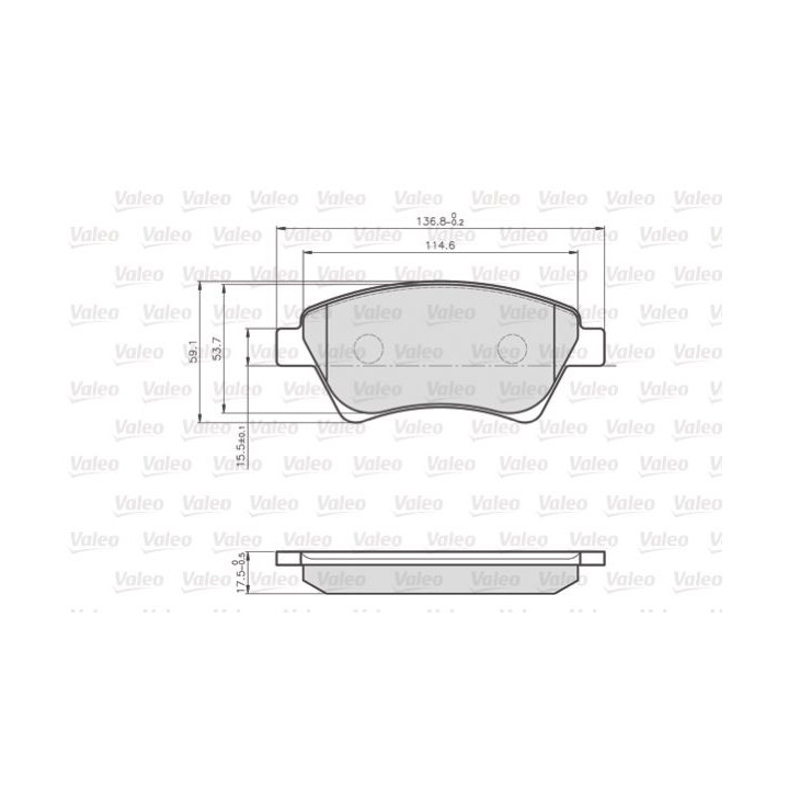 Stabdžių trinkelių rinkinys, diskinis stabdys VALEO 872930