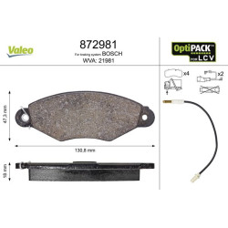 Stabdžių trinkelių rinkinys, diskinis stabdys VALEO 872981