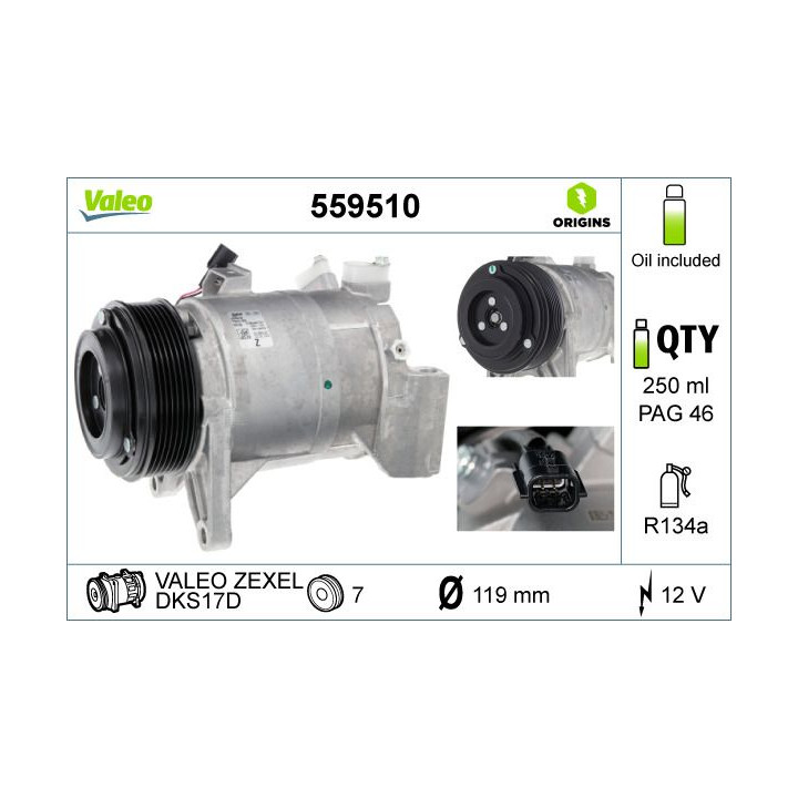 Kompresorius, oro kondicionierius VALEO 559510