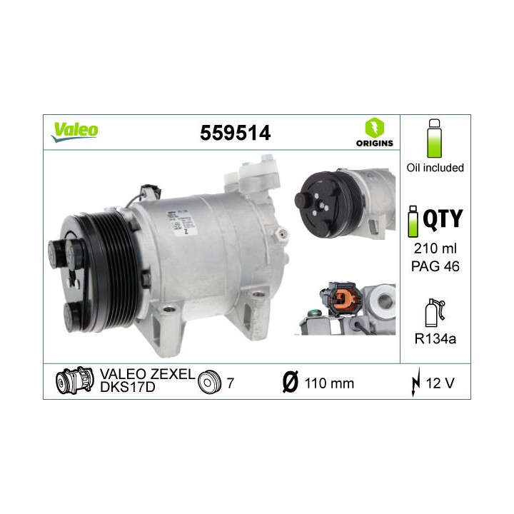 Kompresorius, oro kondicionierius VALEO 559514