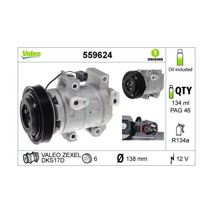 Kompresorius, oro kondicionierius VALEO 559624