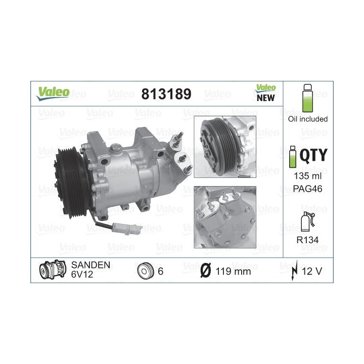 Kompresorius, oro kondicionierius VALEO 813189
