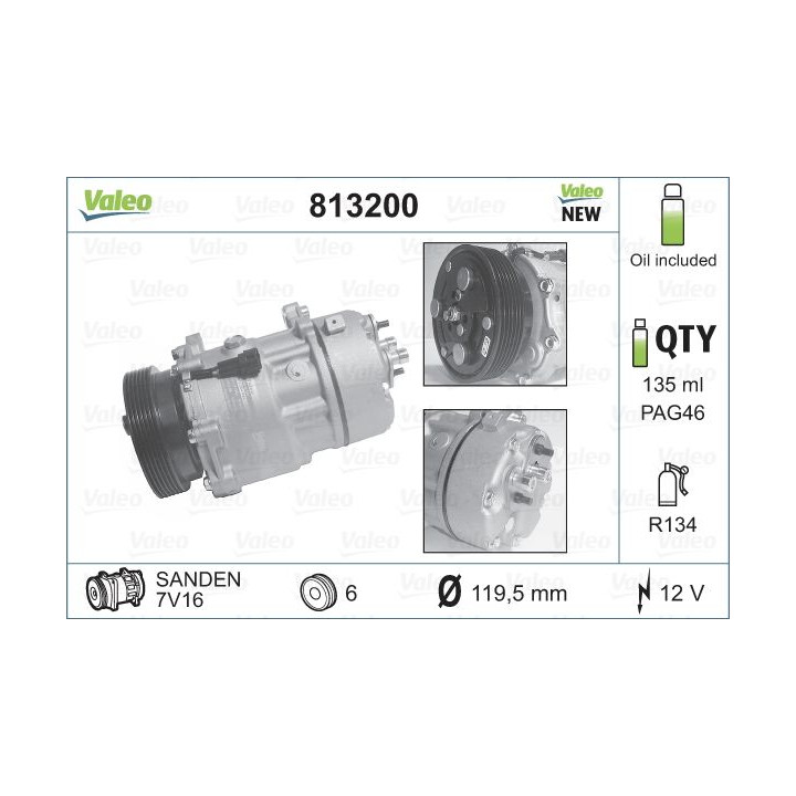 Kompresorius, oro kondicionierius VALEO 813200