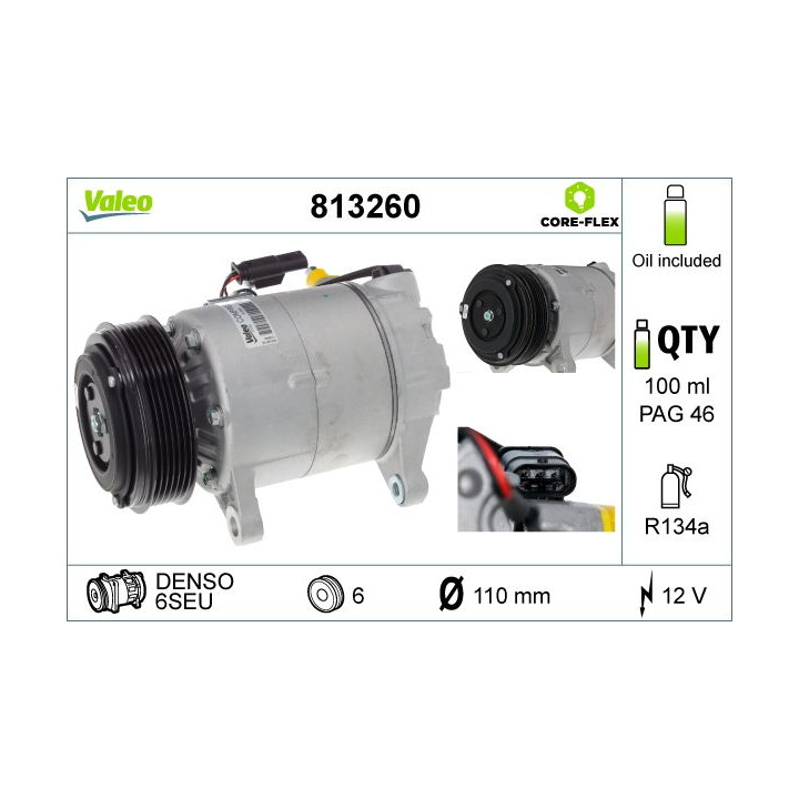 Kompresorius, oro kondicionierius VALEO 813260