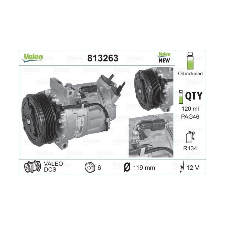 Kompresorius, oro kondicionierius VALEO 813263