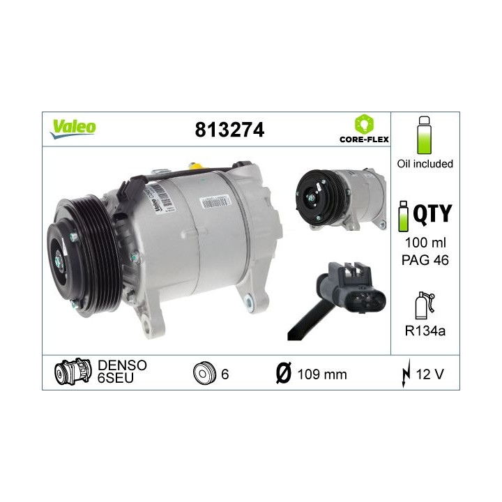 Kompresorius, oro kondicionierius VALEO 813274