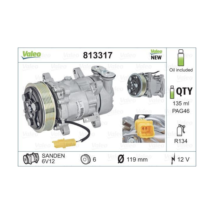 Kompresorius, oro kondicionierius VALEO 813317