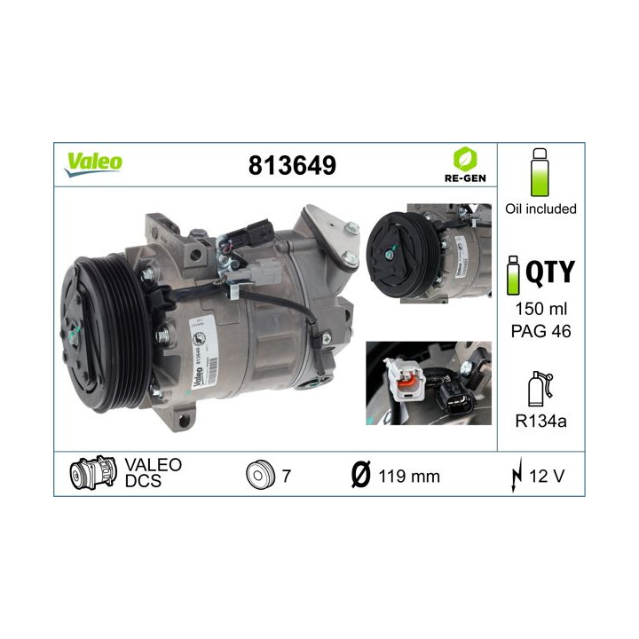 Kompresorius, oro kondicionierius VALEO 813649