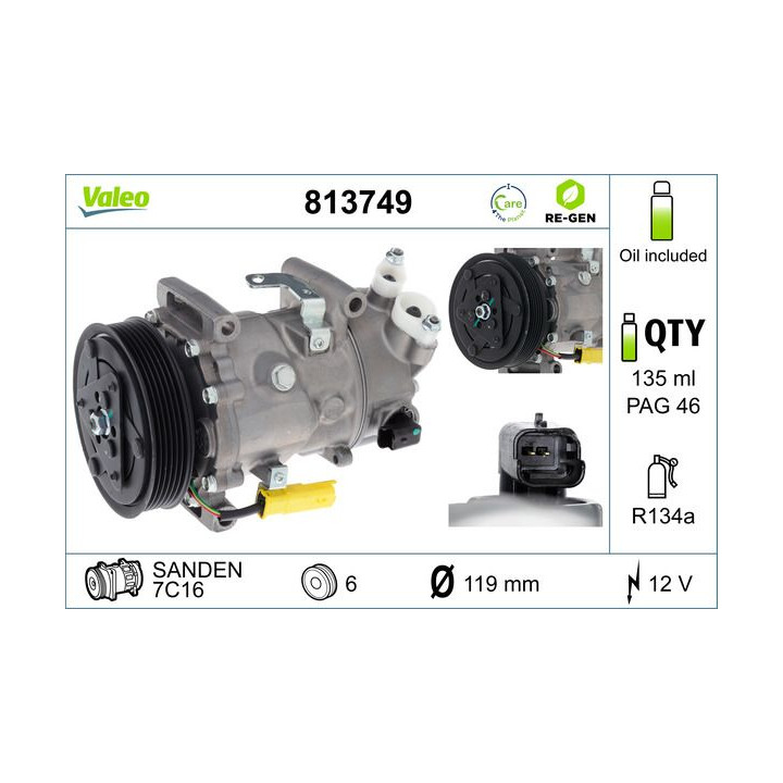 Kompresorius, oro kondicionierius VALEO 813749