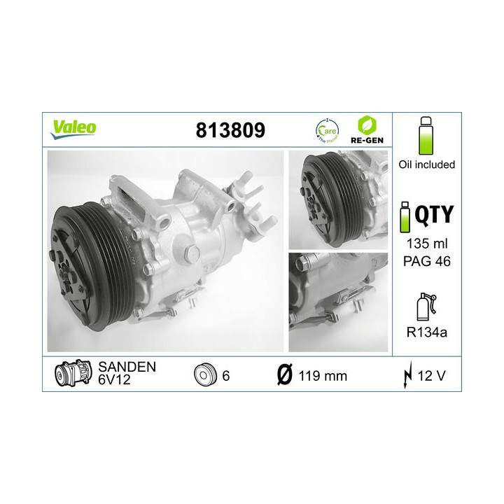 Kompresorius, oro kondicionierius VALEO 813809